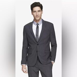 Express Photographer Mens 40R Black Fitted 2-Button Blazer Jacket Wool Business